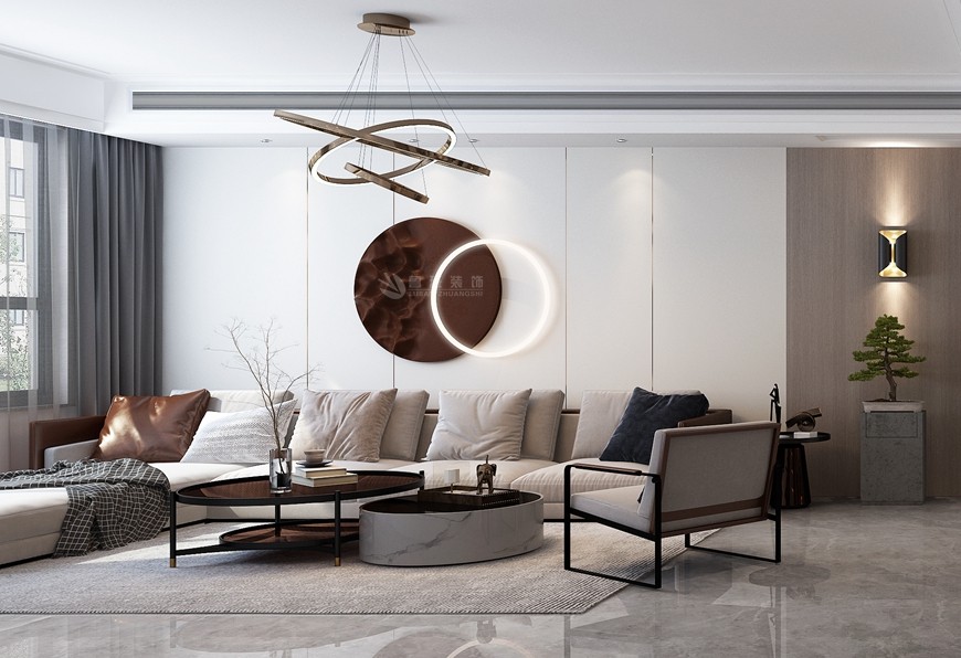 陽光城plus複式180平米現代簡約風格沙發背景