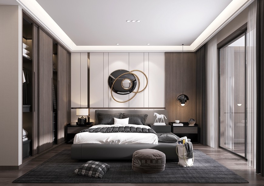 天創雲墅四居室176平米新(xīn)中(zhōng)式風格卧室