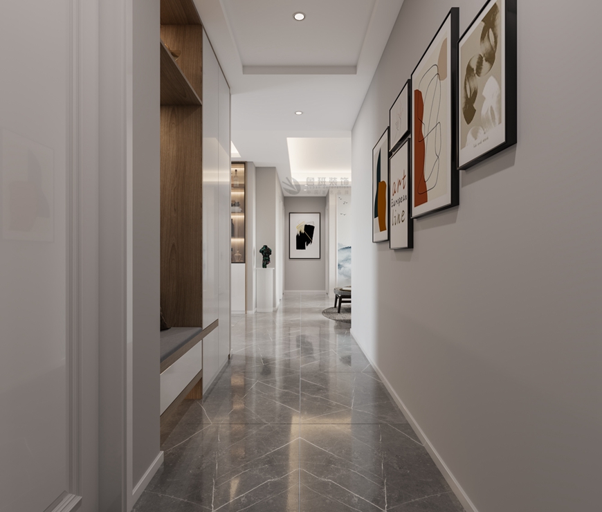 西安(ān)魯班裝(zhuāng)飾出品大華錦繡前城123平米三居室現代簡約黃玉嬌設計師主筆(bǐ)設計——玄關效果圖設計