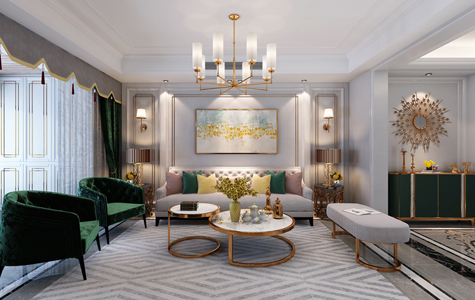天創雲墅170平米四居室美式輕奢